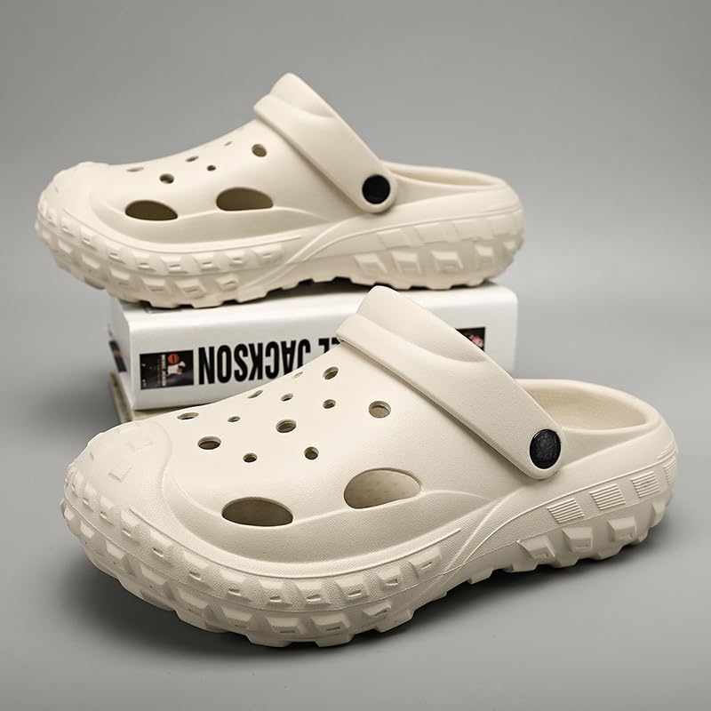 Мужские пляжные тапочки с толстой подошвой и антискользящей поверхностью, подходят для использования на пляже, в бассейне и во время походов Hoalox, хаки — фото 3