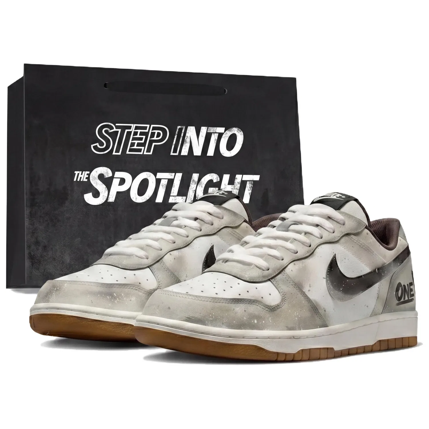 Кроссовки Nike Dunk Low Camouflage Shopping Bag серо-золотой камуфляж