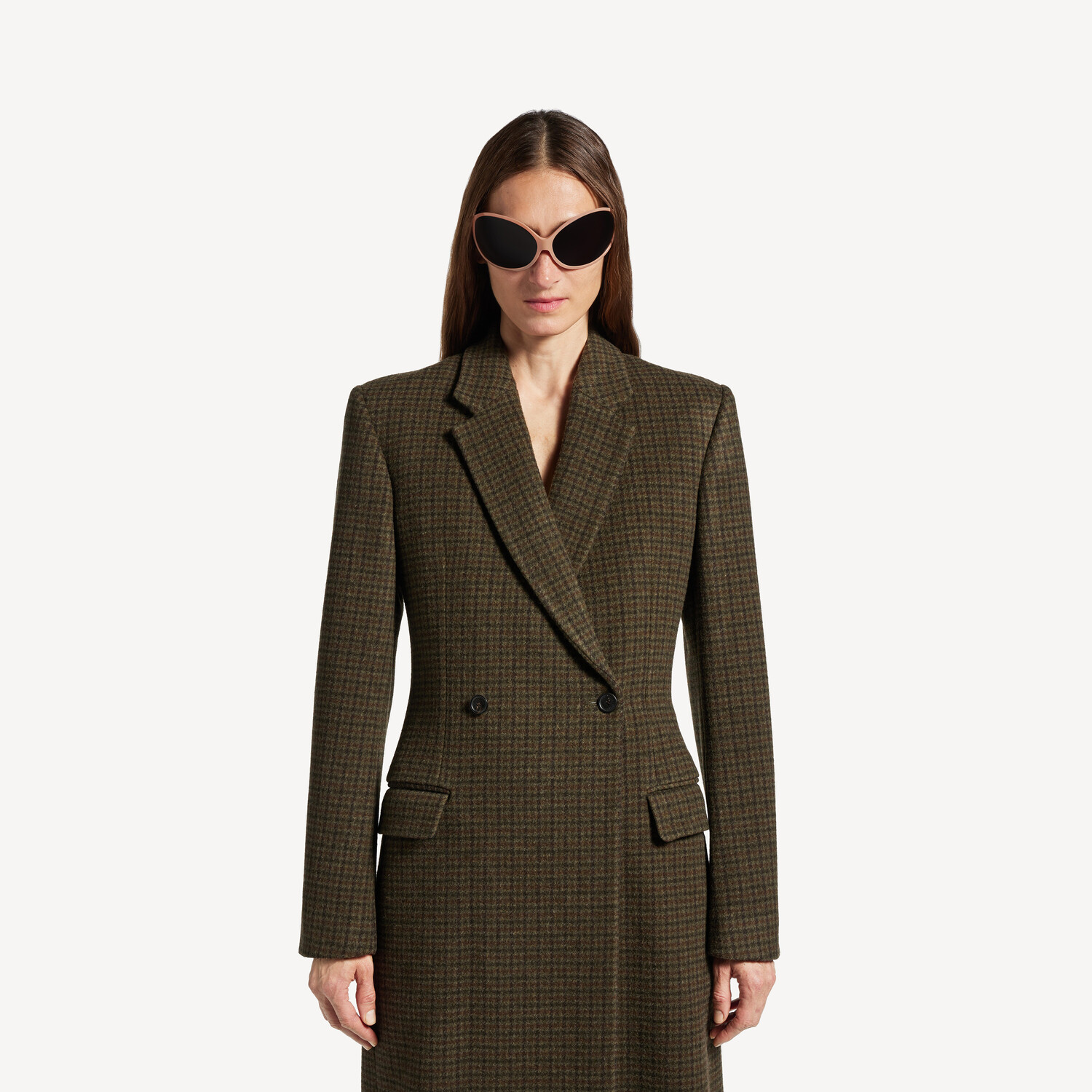 Женское стандартное пальто цвета хаки/коричневый BALENCIAGA, хаки/коричневый — фото 4