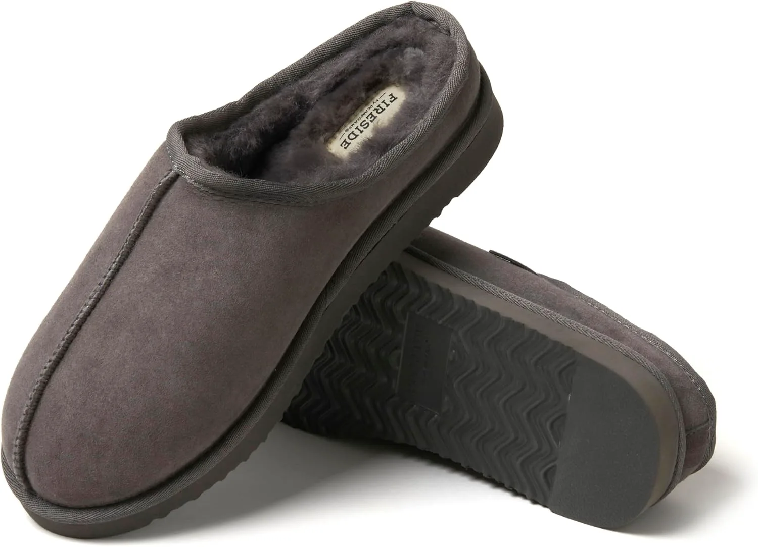 Клогги Fireside от Dearfoams для мужчин Grafton Shearling для дома и улицы Fireside by Dearfoams, серый — фото 4