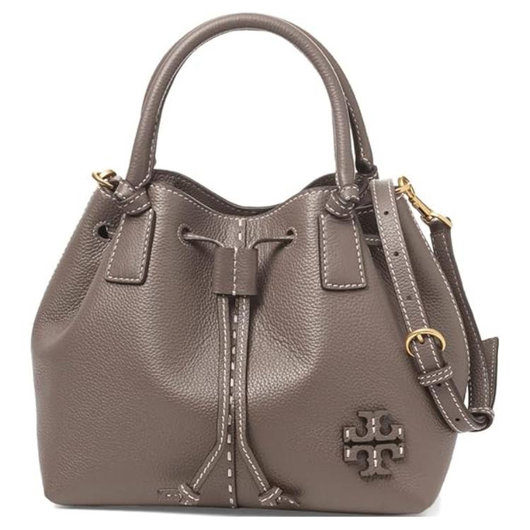

TORY BURCH Женская маленькая сумка из личиевой зерновой кожи Серебряный клён