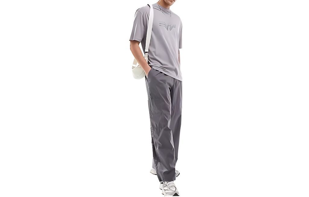 EMPORIO ARMANI Футболка EA SS24 Regular мужская светло-фиолетовая — фото 3