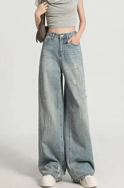 Женские прямые джинсы Comfortable Baggy Denim Pants Low Rise Casual Trendy Boyfriend Style с карманами — фото 4