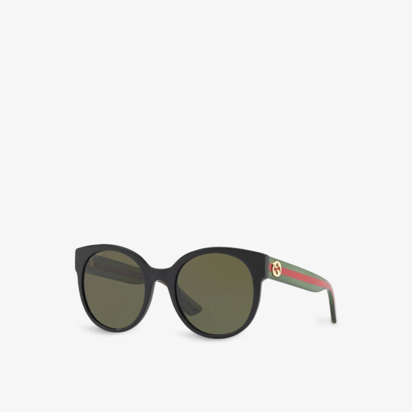Солнцезащитные очки из ацетата в круглой оправе GG0035SN Gucci, черный — фото 2