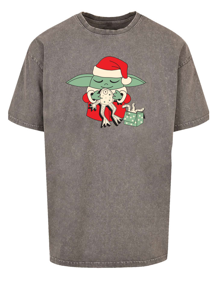

Футболка F4NT4STIC Oversize T-Shirt Star Wars Grogu To You XMAS, серый