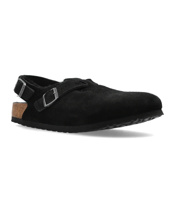 Токийские овчинные сабо Birkenstock, черный — фото 4