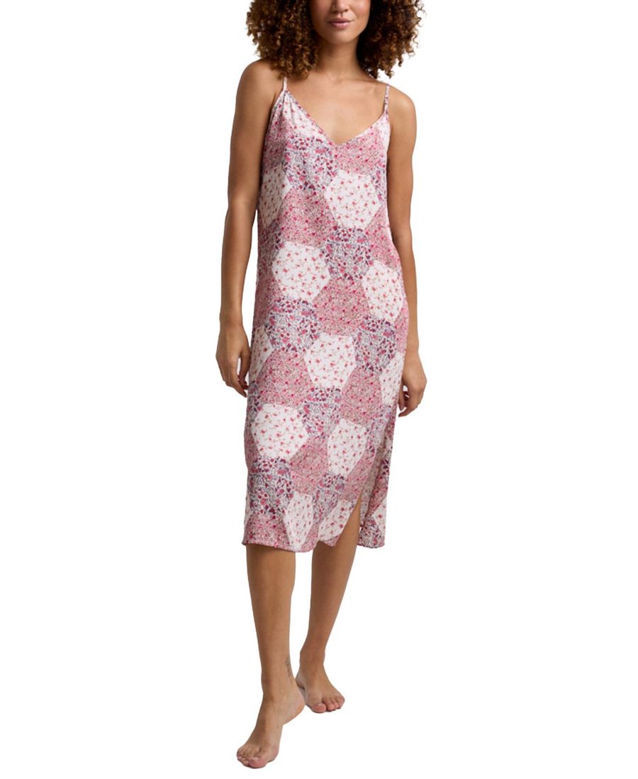 

Женская ночная рубашка-комбинация Rosie с V-образным вырезом и лоскутным принтом Lily and Lionel London, Pink