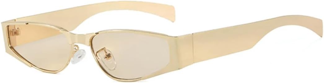 

Ретро-солнцезащитные очки «кошачий глаз» конфетных цветов для женщин, модные заклепки, для активного отдыха, панк-стиль, трендовые для мужчин VVTWSSW, New Gold Champagne