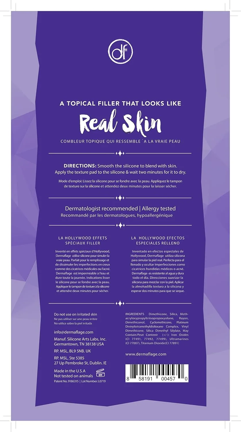 Набор Dermaflage Topical Scar Filler из 4 сменных аппликаторов (Tan) - силиконовый гель Hollywood для впалых шрамов, морщин, пигментации и глубоких ямок (30 применений), Tan — фото 3