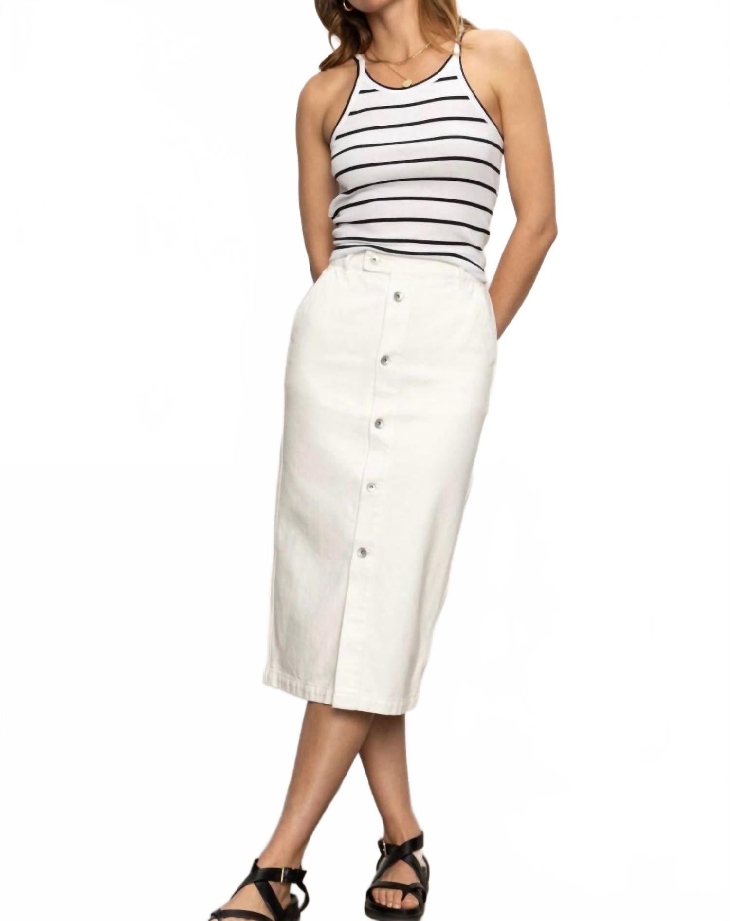 

Кэрриер джинсовая миди-юбка в белом цвете Sanctuary