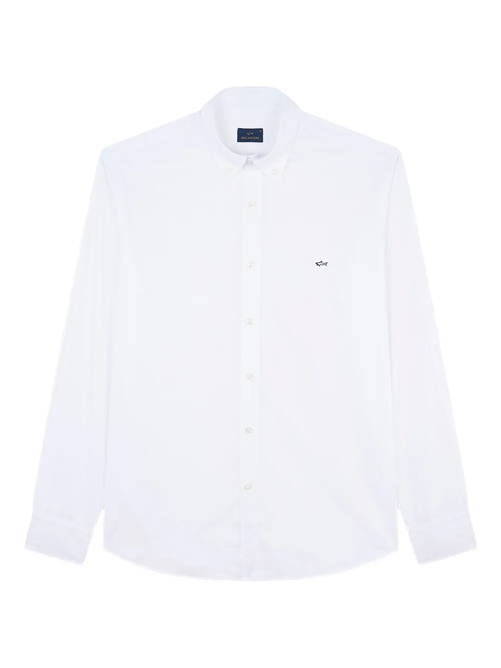 

Рубашка из хлопкового поплина с вышивкой в виде акулы Paul & Shark, белый
