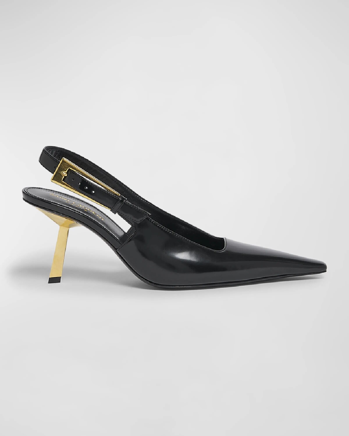 Туфли Lee с пяткой и пряжкой Saint Laurent, цвет Noir