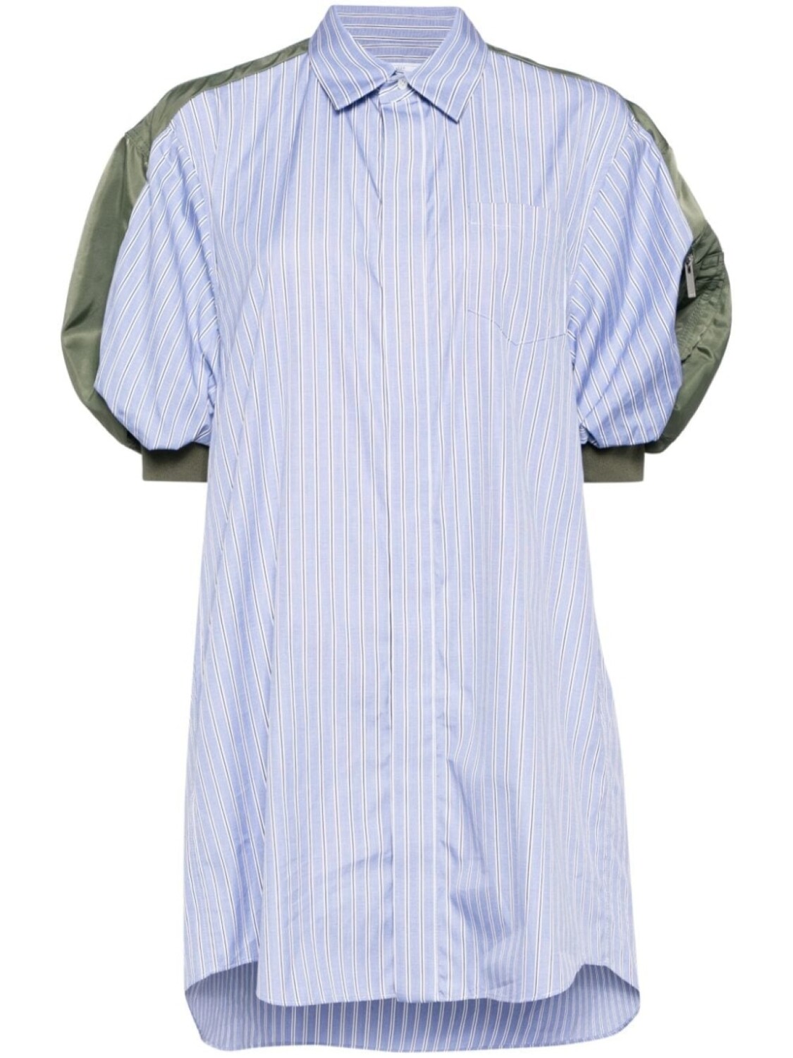 

Sacai мини-платье в полоску с вставками, синий
