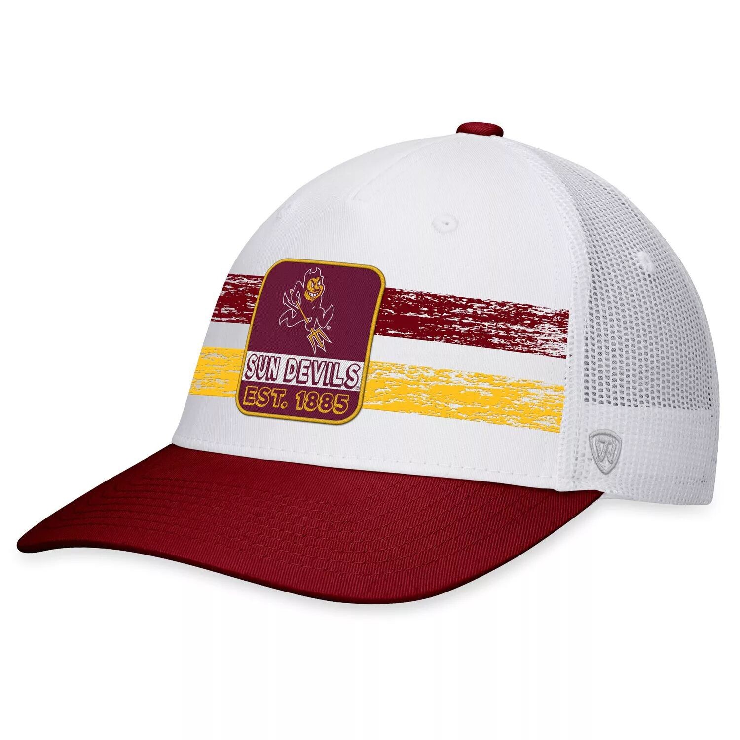 

Мужская кепка Top of the World белого/бордового цвета штата Аризона Sun Devils Retro Fade Snapback