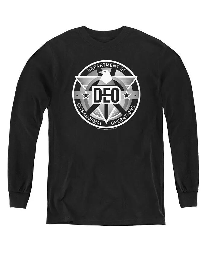 

Свитшот с длинным рукавом для мальчиков и молодежи Deo Supergirl, черный