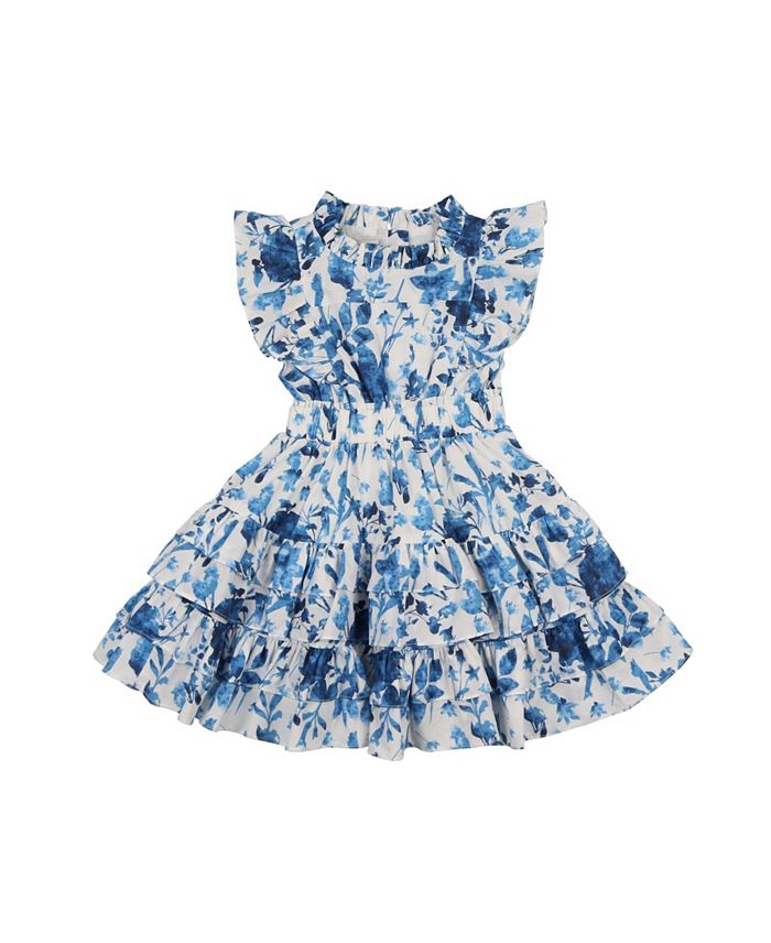 

Детское платье с коротким рукавом "Blue Garden" для девочек Maniere, коричневый/бежевый