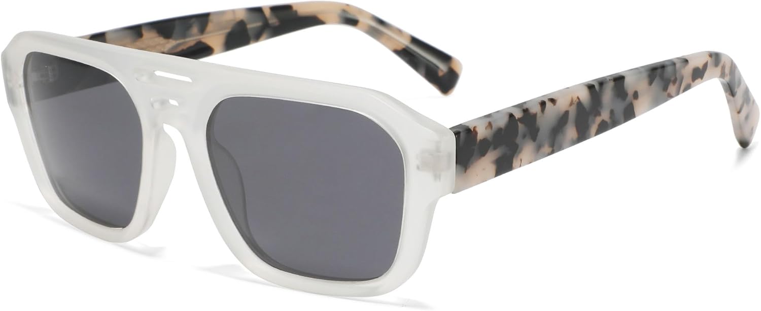 

Крупные квадратные поляризованные солнцезащитные очки для женщин и мужчин, оправа из уксусной кислоты, модные очки с индивидуальным логотипом Generic, Transparent Color