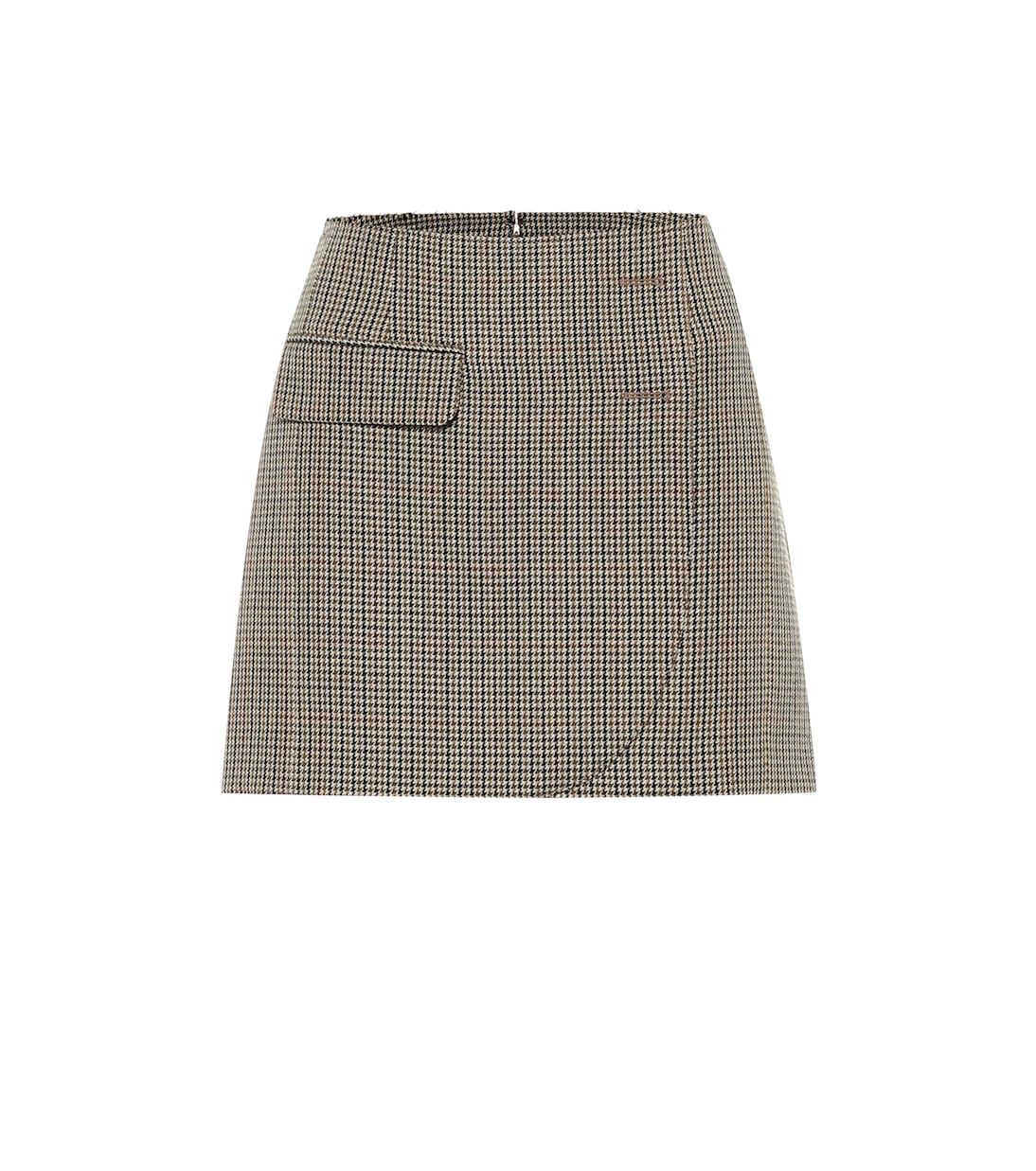 

Мини-юбка из натуральной шерсти с узором гусиная лапка Vetements, Brown Check