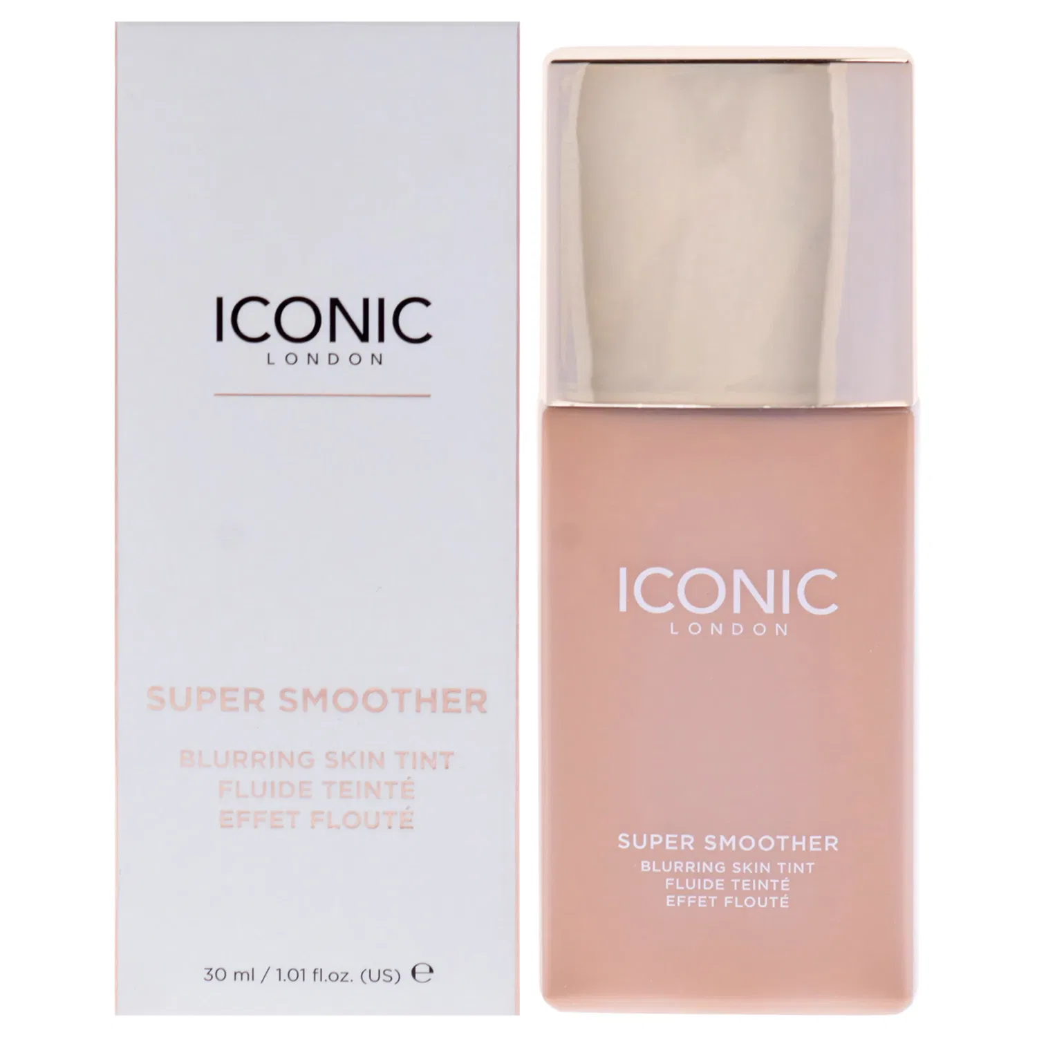 Супергладкий тонирующий крем для лица Super Smoother Blurring Skin Tint - Нейтральный средний оттенок от Iconic London для женщин - 30 мл (1,01 унции), коричневый