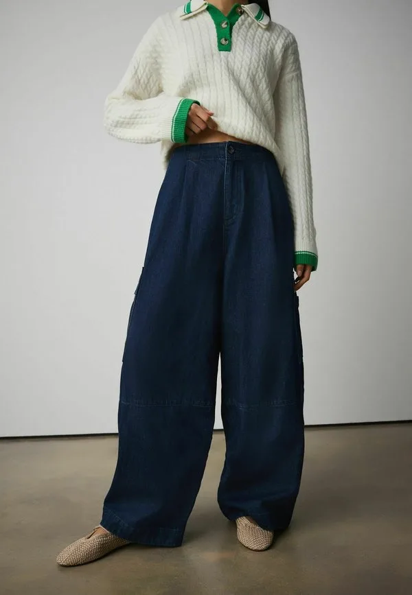 Джинсы-Карго с широкими штанинами, широкие брюки-карго Next, Indigo Blue