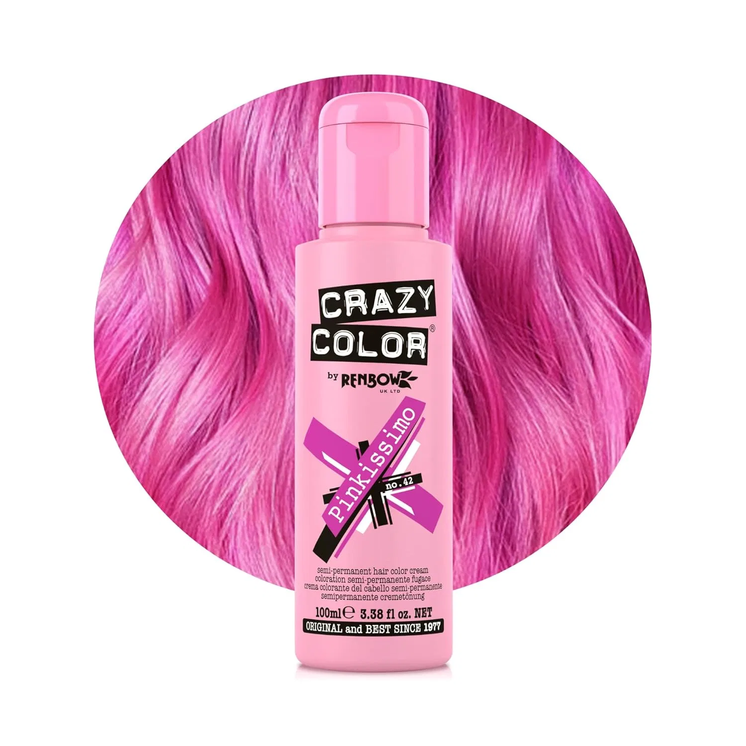 Полуперманентная краска для волос Renbow Crazy Color Cream Pinkissimo No.42, 100 мл Crazy Color, Pinkissimo
