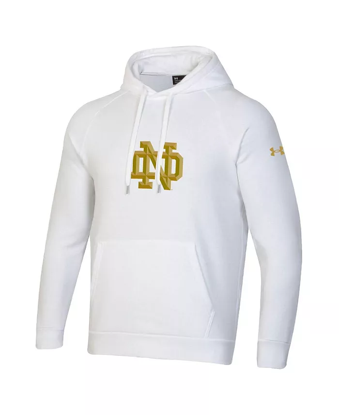 

Мужская флисовая толстовка с капюшоном Notre Dame Fighting Irish 2024 Shamrock Series Rival Under Armour, белый