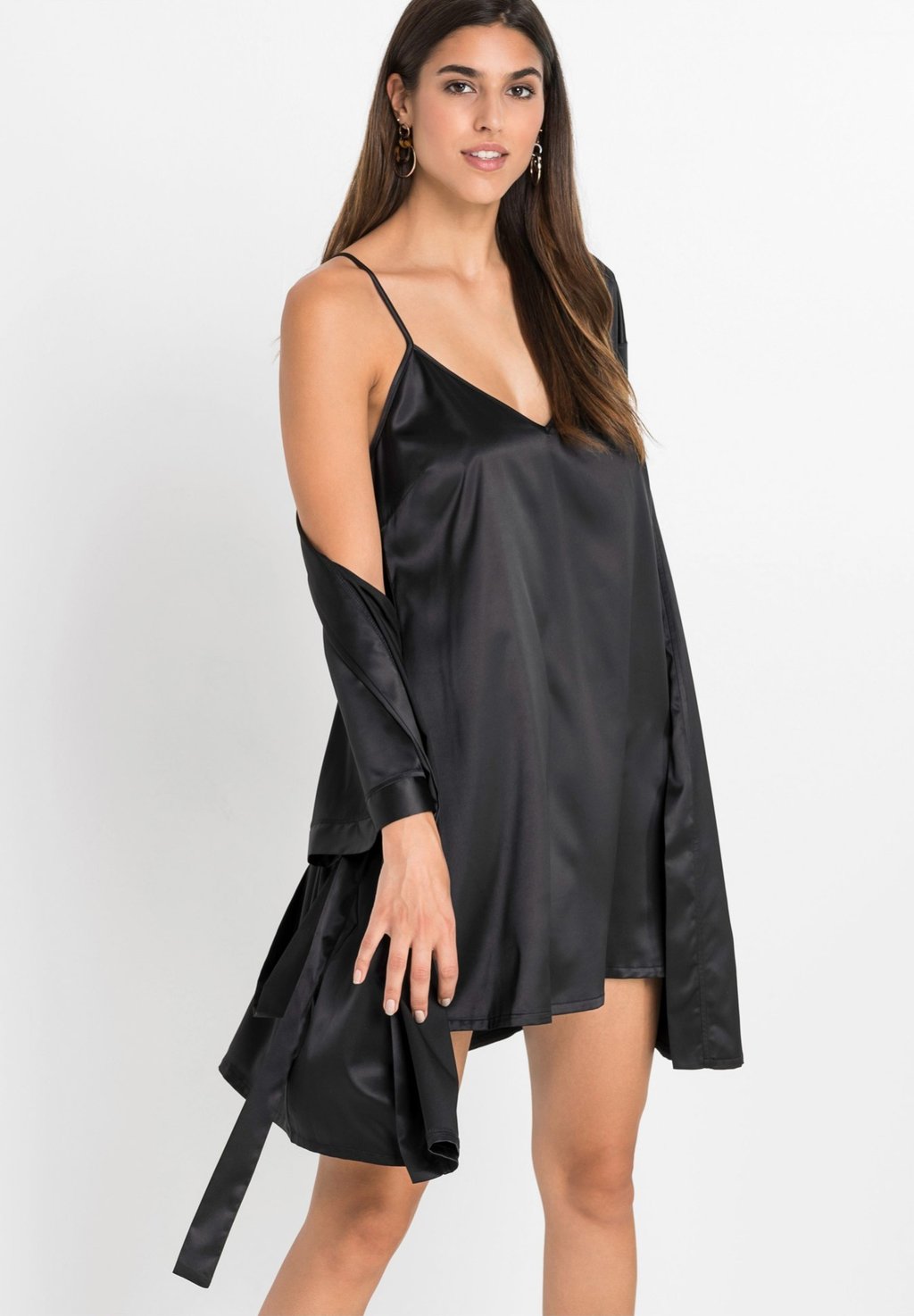 

Пижама KIMONO+NEGLIGÉ bonprix, черный