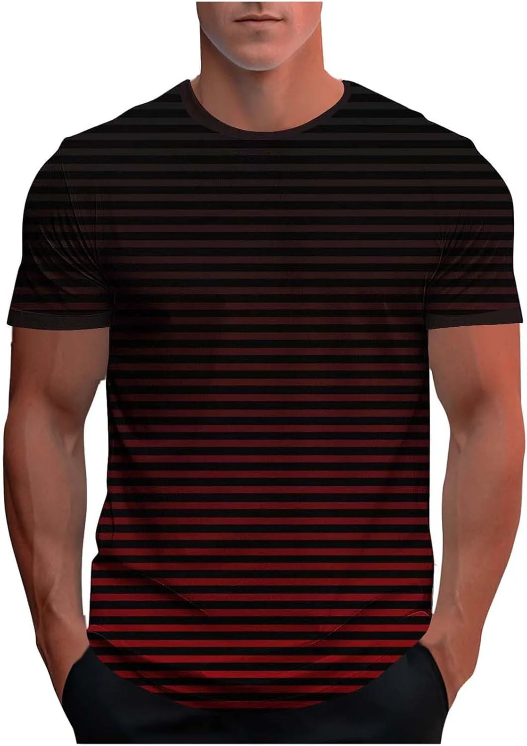 

Мужская футболка с коротким рукавом и градиентным принтом BFAFEN