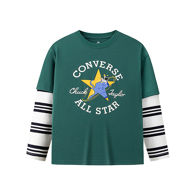 

Футболка для детей Crew Neck Moderate Converse, antique зеленый