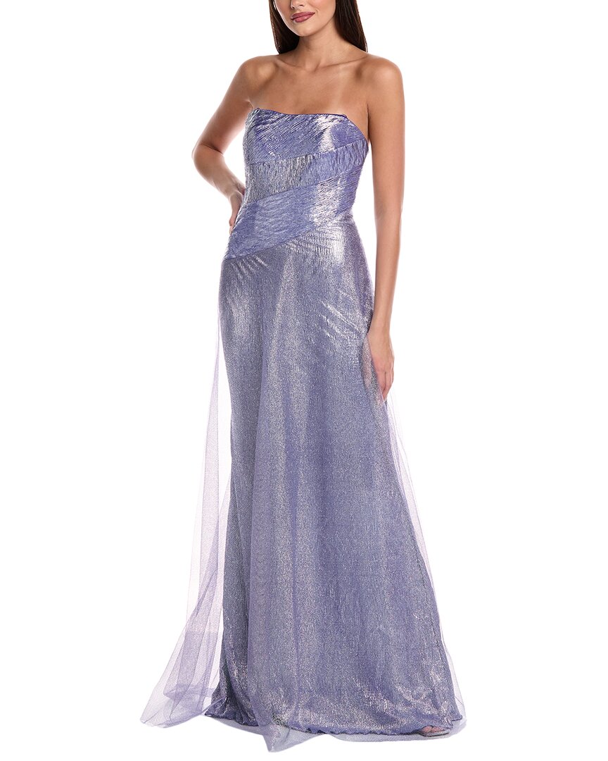 

Металлическое тюлевое платье Rene Ruiz, синий