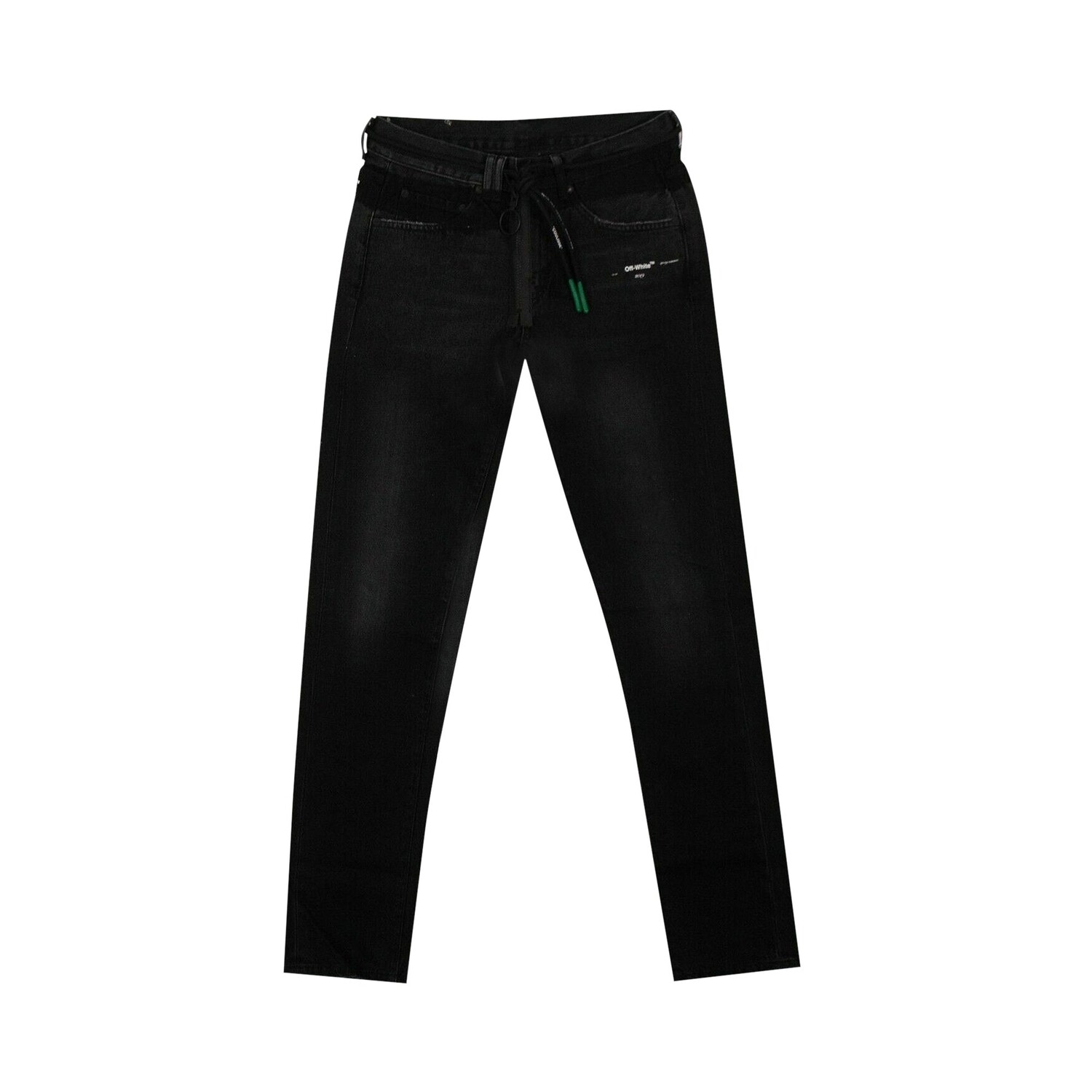 

Джинсы Off-White с поясом и молнией спереди, Черные