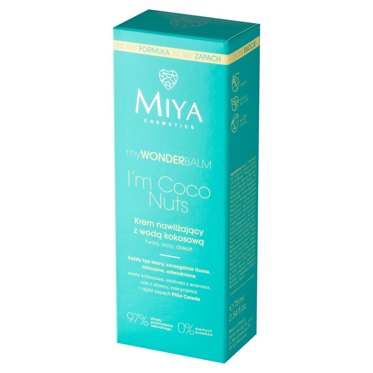 Крем для лица Miya Cosmetics — Mywonderbalm I’m Coco Nuts, увлажняющий с кокосовой водой, 75 мл — фото 2