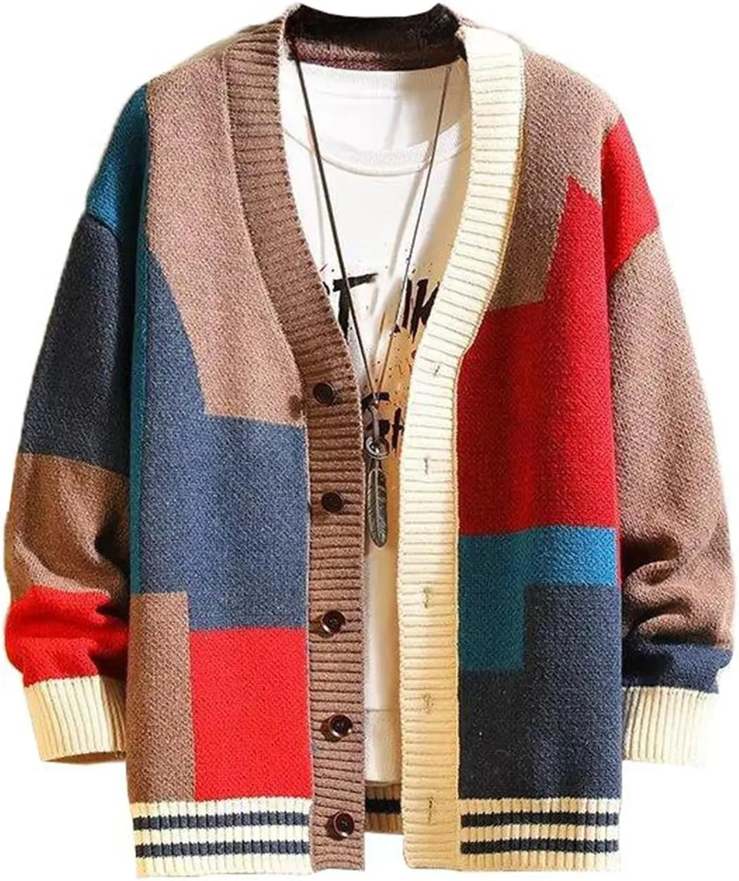 

Мужской свитер с V-образным вырезом и длинными рукавами ESFHWYP