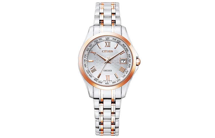 

CITIZEN Часы Ecology Drive Collection EXCEED Collection Solar Quartz Movement Titanium Strap Watch Women's Watch Silver Dial