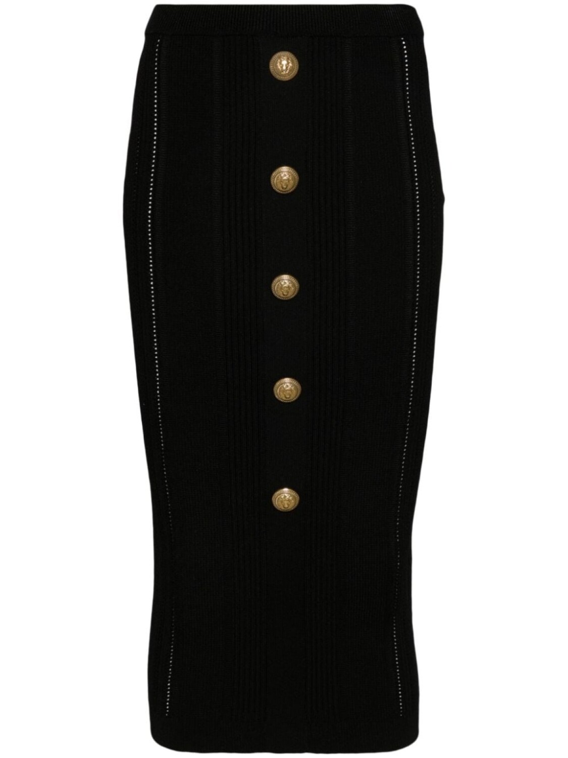 

Balmain юбка миди в рубчик, черный