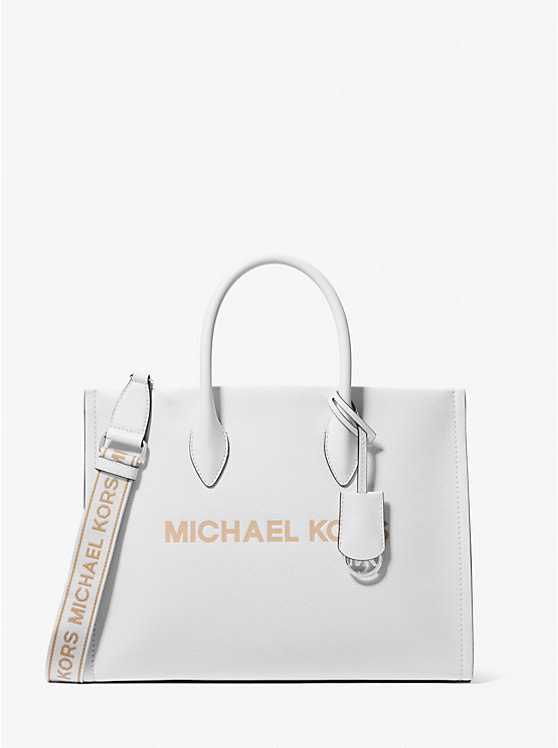 

Сумка-Тоут Mirella среднего размера из шагреневой кожи Michael Kors, белый