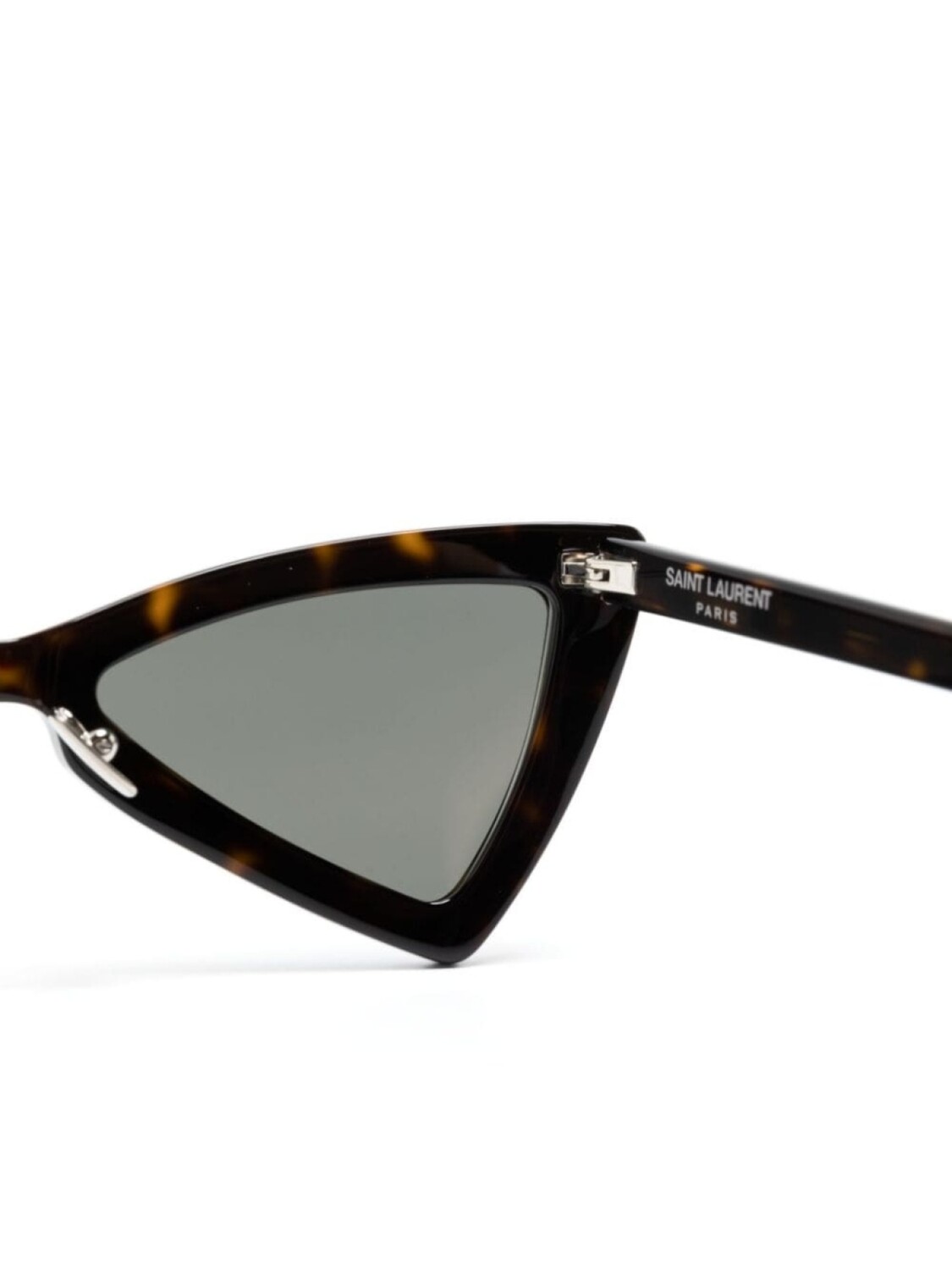 Saint Laurent Eyewear солнцезащитные очки в треугольной оправе черепахового цвета, коричневый — фото 3