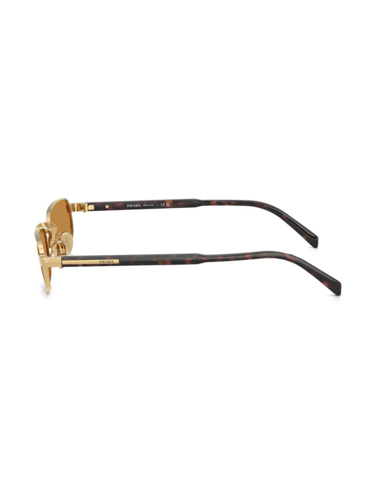 Prada Eyewear солнцезащитные очки в прямоугольной оправе, золотой — фото 3