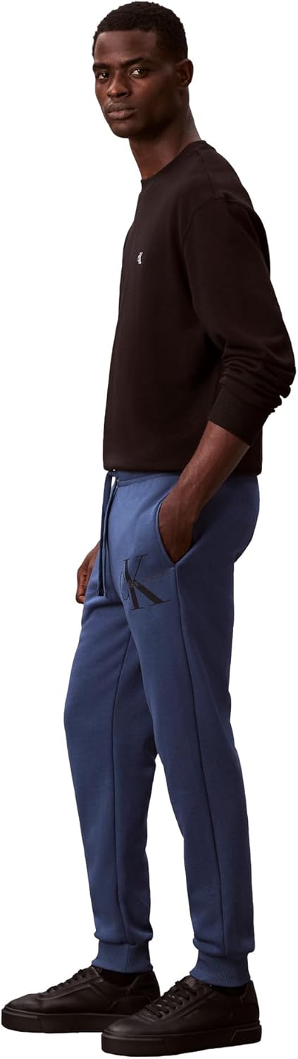 Мужские спортивные брюки-джоггеры с монограммой и логотипом Calvin Klein, Ensign Blue — фото 4