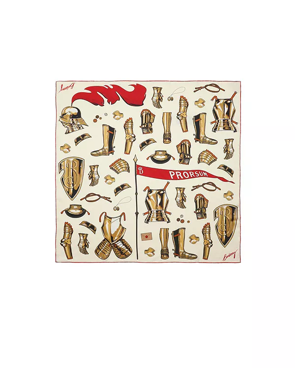 

Шелковый шарф рыцарских доспехов Burberry, бежевый