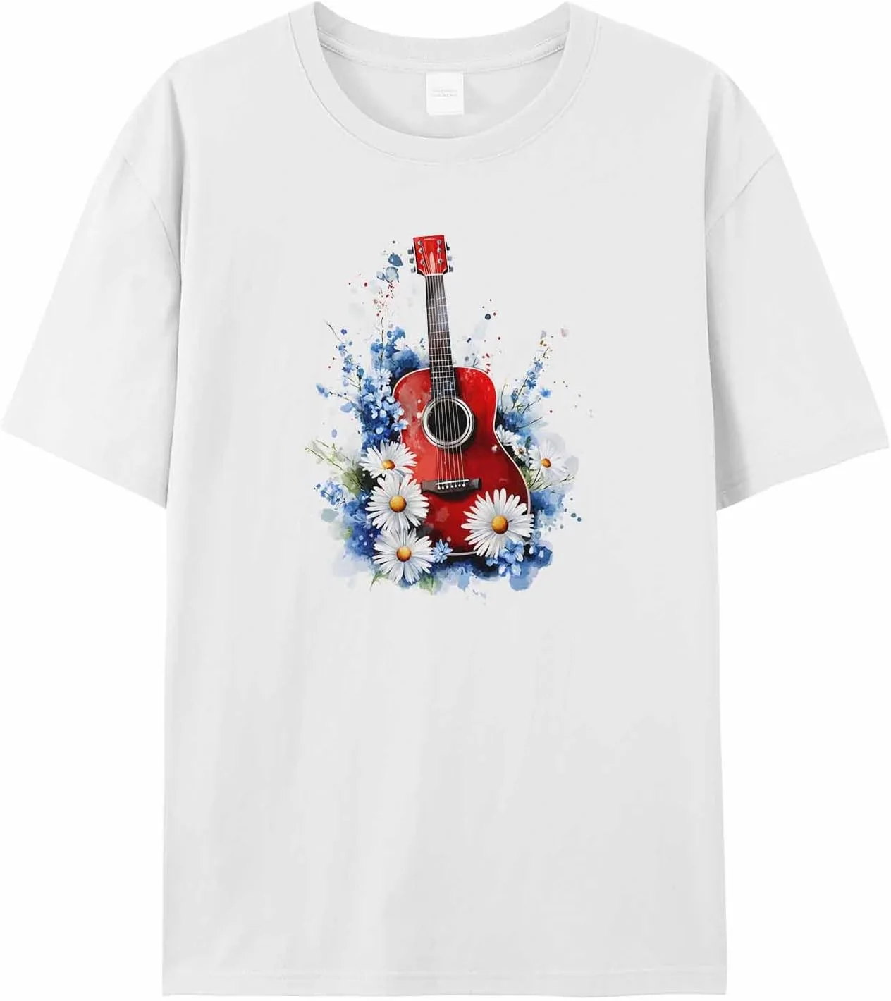 

Мужская футболка с принтом гитары, красная jdudh