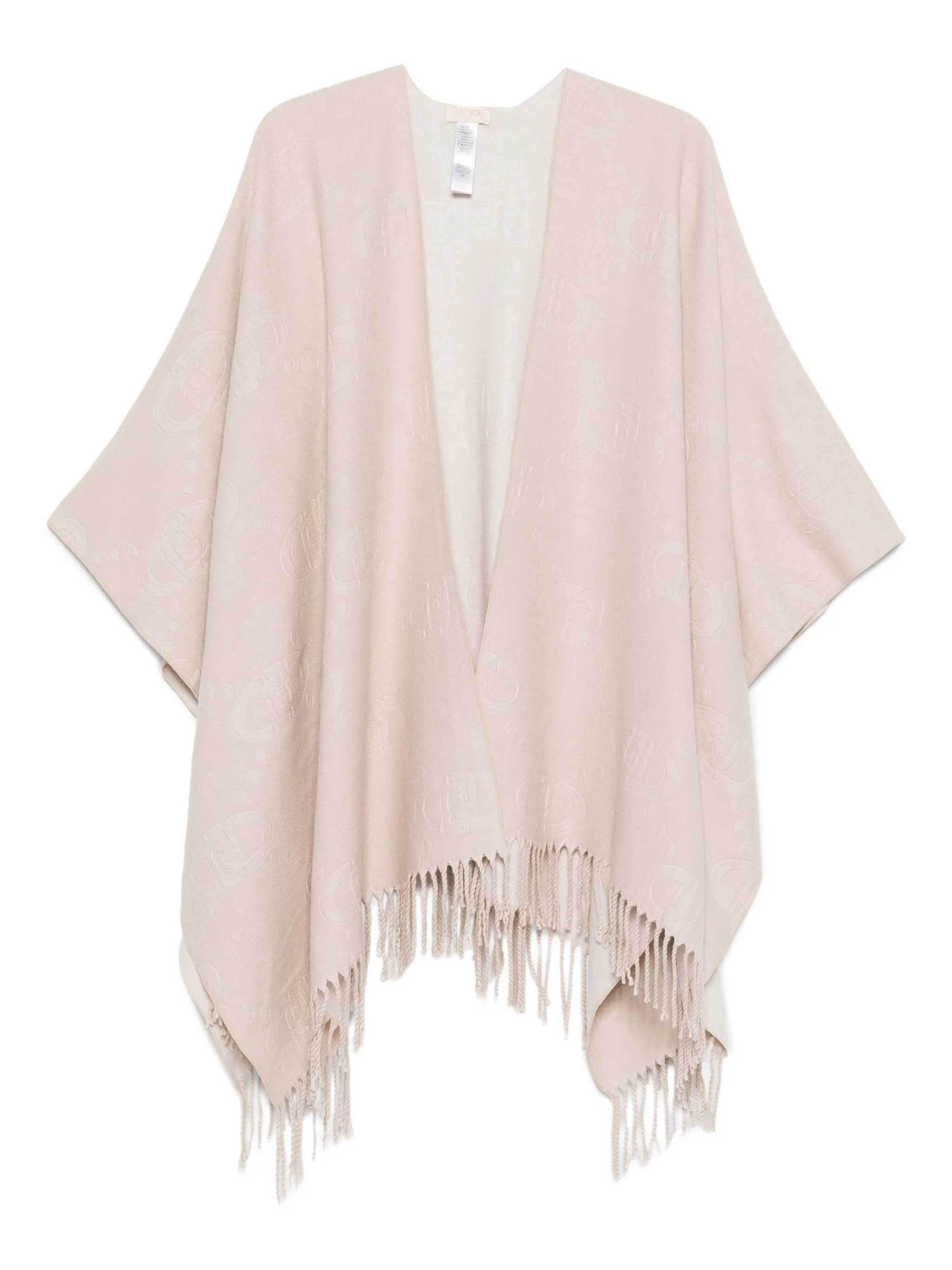 

Пончо с бахромой и нашивкой-логотипом Liu Jo, бежевый