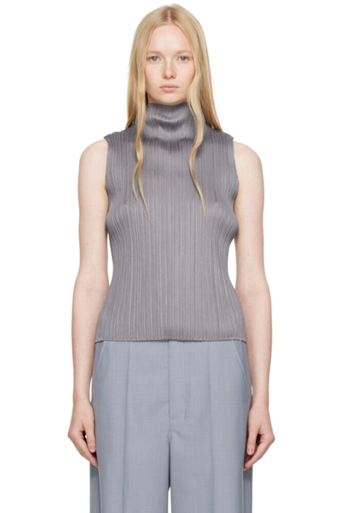

Серый топ из рами в складку PLEATS PLEASE ISSEY MIYAKE
