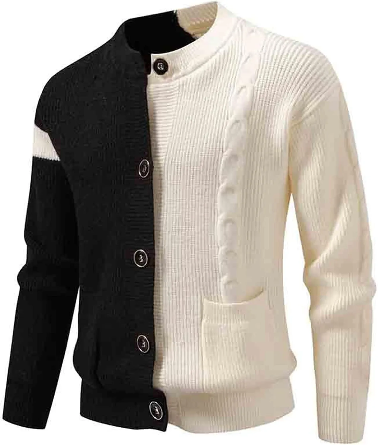 

Шерстяной свитер мужской с длинным рукавом и воротником-поло ABABC