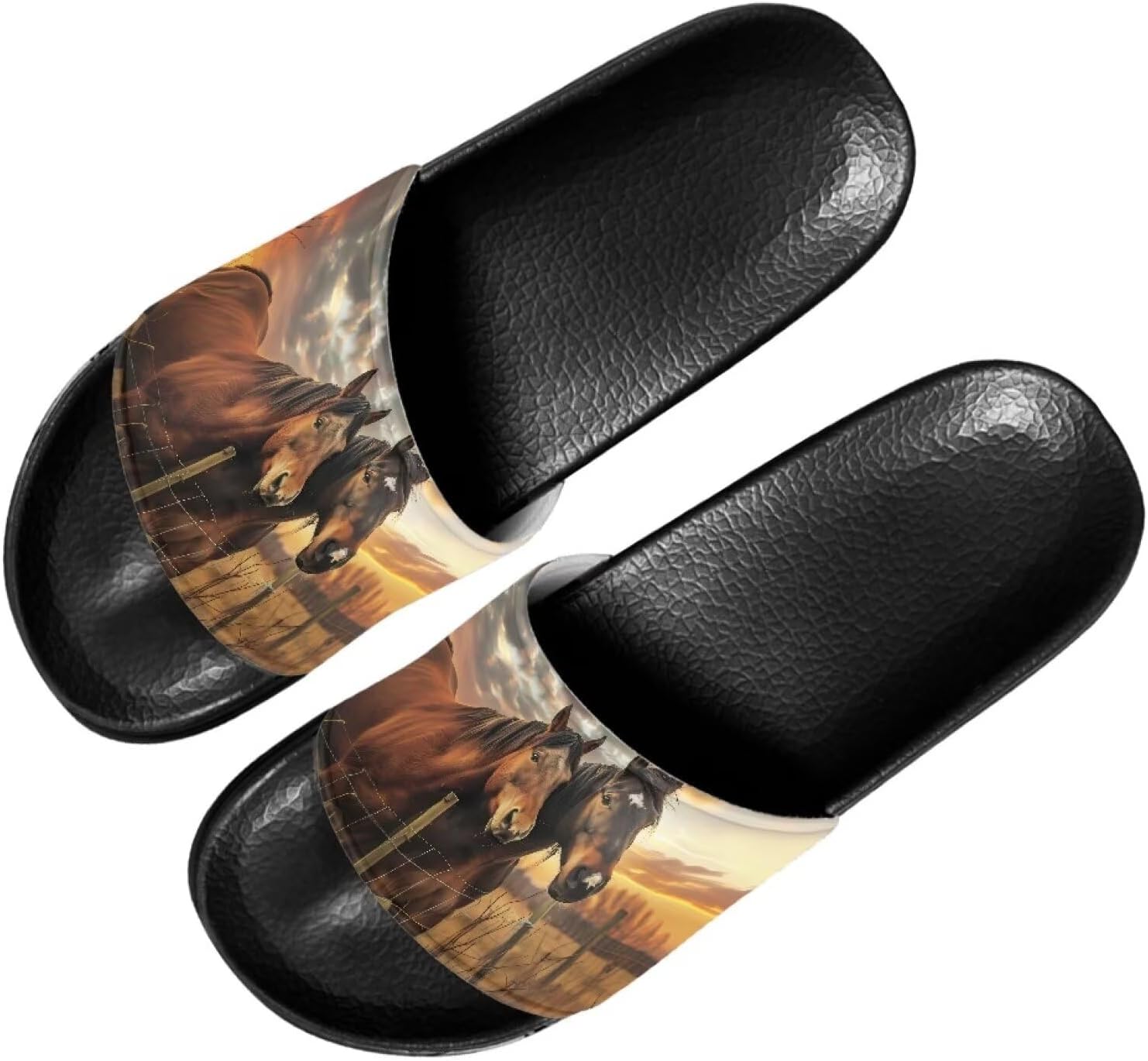 

Женские мягкие нескользящие сандалии Forchrinse, плоские шлепанцы для пляжа, бассейна, душа и дома, Horse