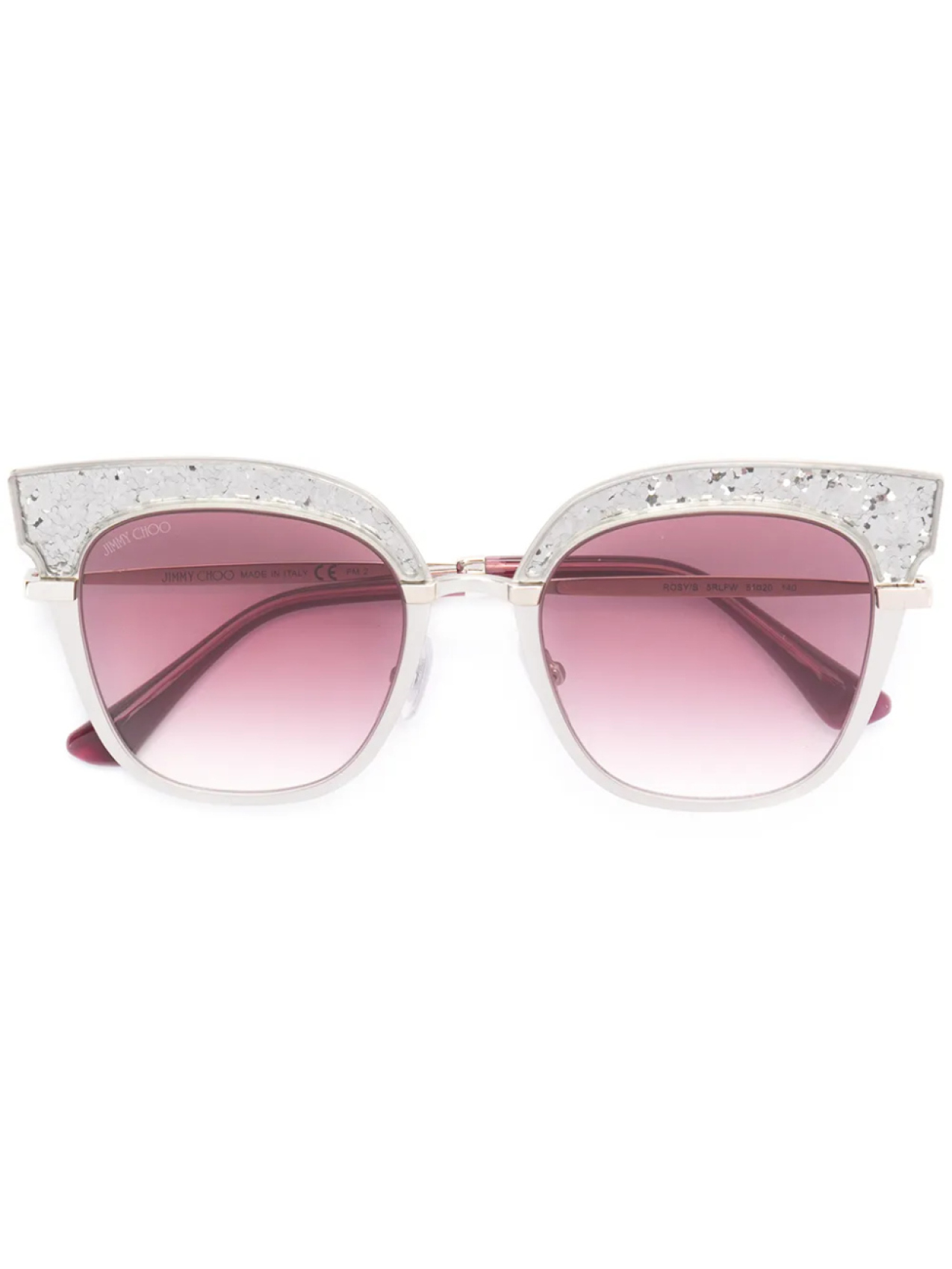 

Солнцезащитные очки кошачий глаз Jimmy Choo Eyewear, металлик