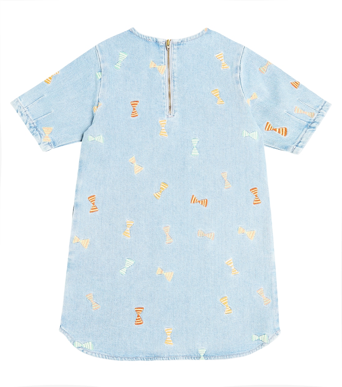 Платье из хлопкового джерси с принтом Stella McCartney Kids, Celeste/Embroidery — фото 4