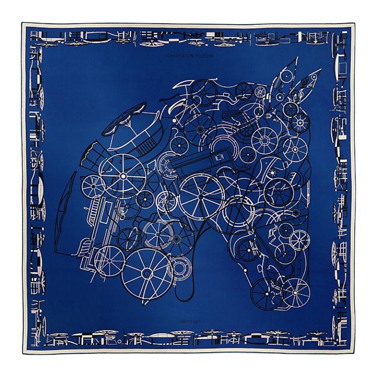 

Шелковый шарф Mulberry Женский Морской синий HERMES