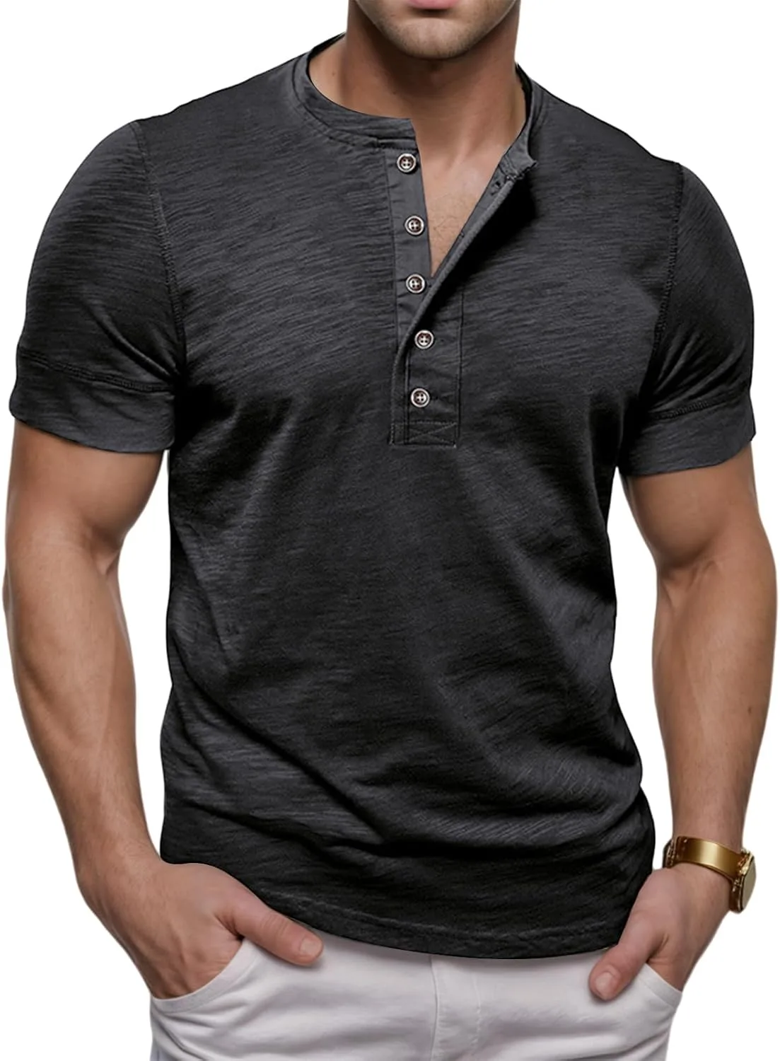 

Мужская футболка хенли с коротким рукавом LGHLMCL