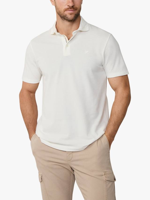 

Классическая хлопковая поло с короткими рукавами Hackett London, Off White